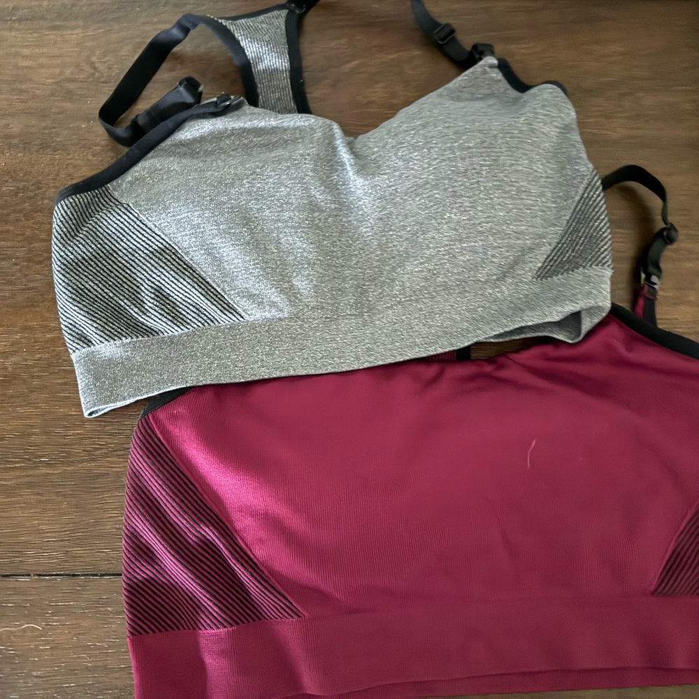 Auden Gray and Red nursing Sports Bras bundle